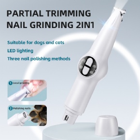 2 in 1  LED Light Pet Grooming Tools Set Electric Pet Hair Shaver & Dog Nail Grinder